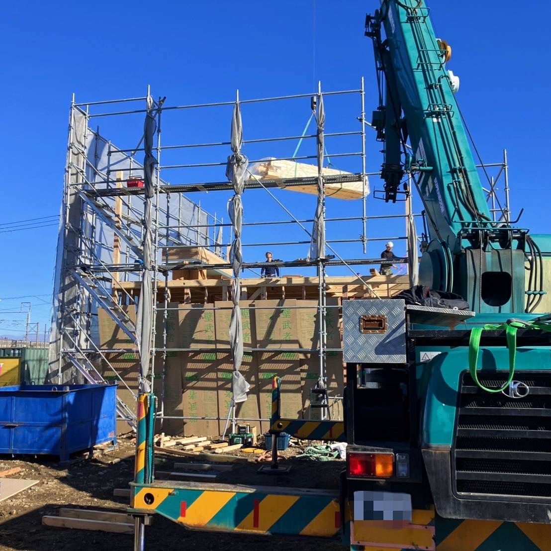 12/8　久しぶりに棟上げがありました🏠✨