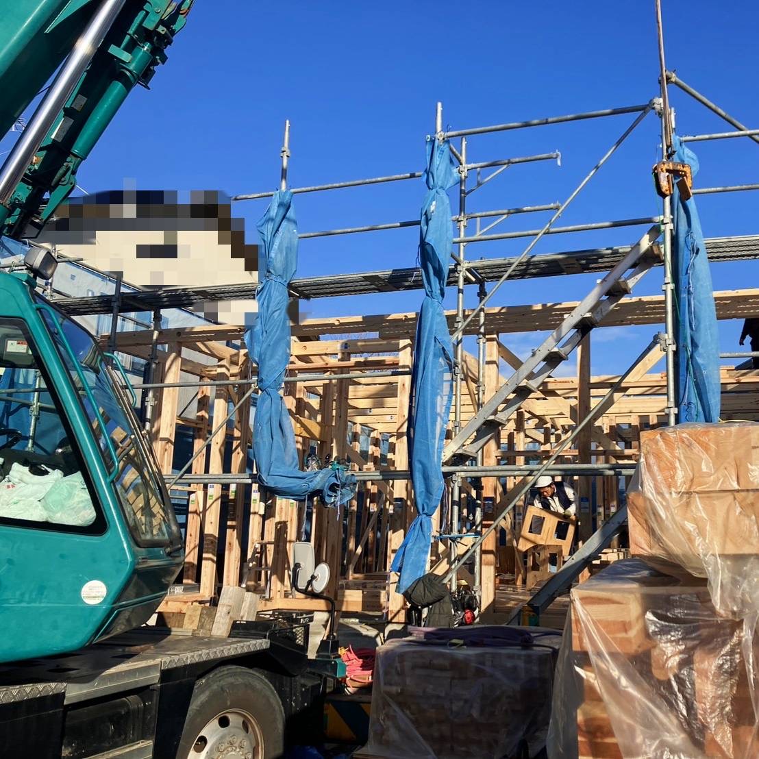 12/15　今年最後の棟上げです🏠✨