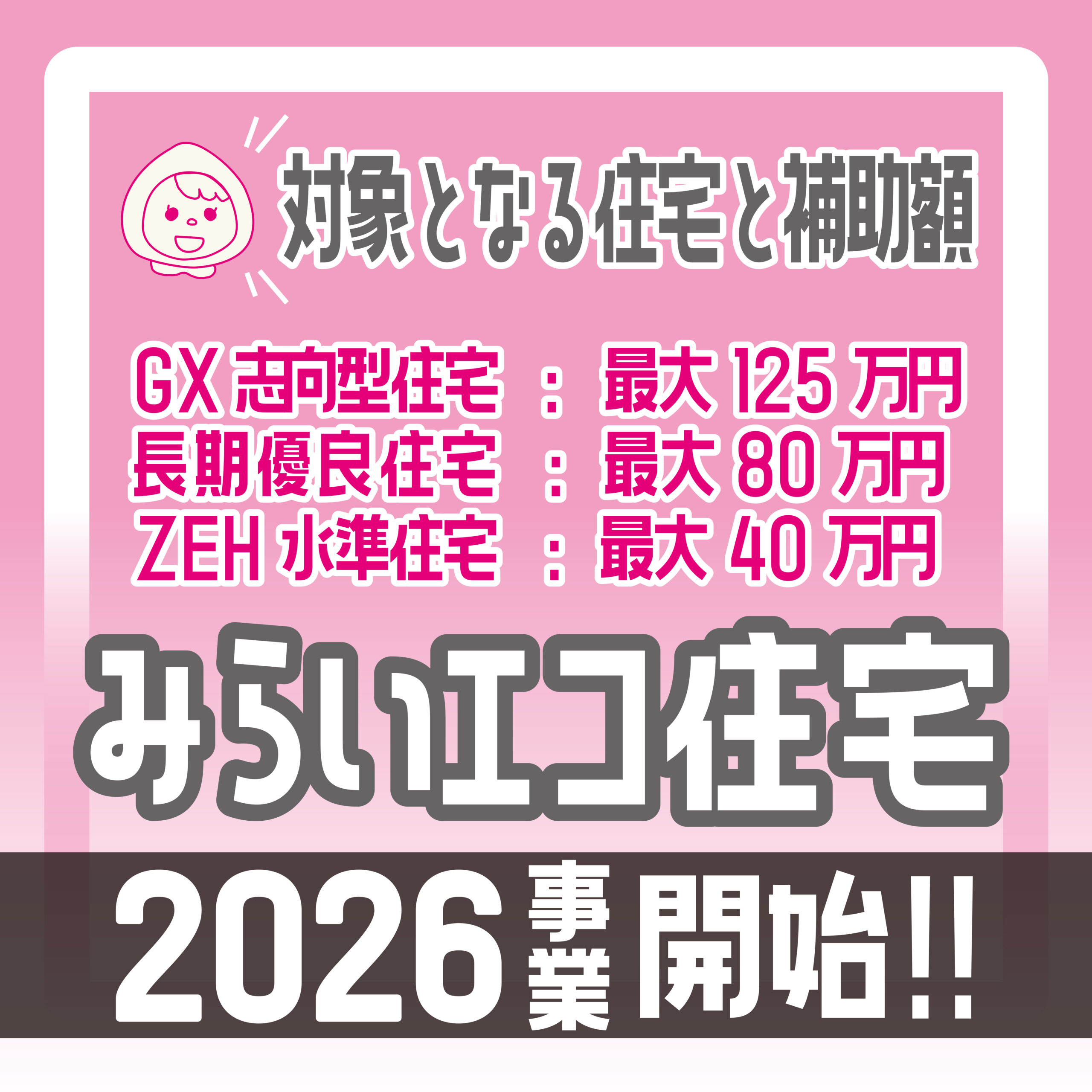 2/18  補助金情報✨【みらいエコ住宅2026】について